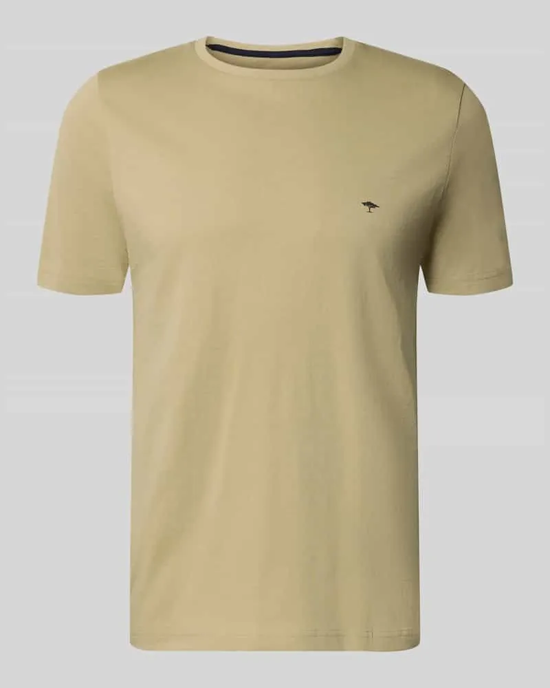 Fynch-Hatton T-Shirt mit Rundhalsausschnitt und Label-Stitching Hellgruen