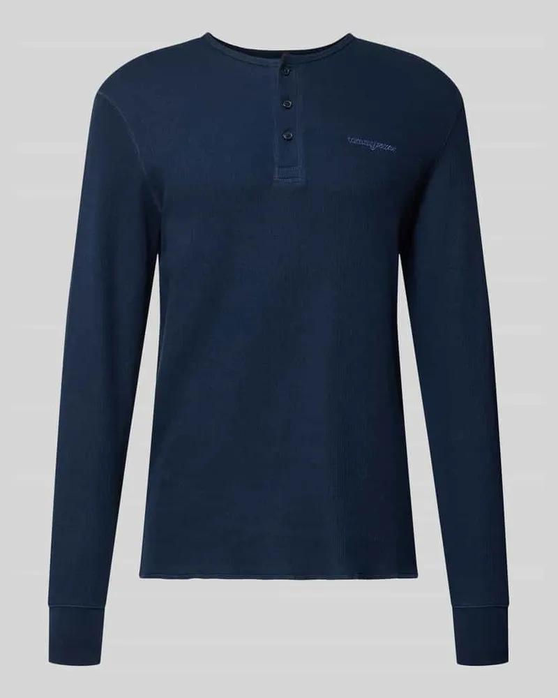 Tommy Hilfiger Regular Fit Langarmshirt aus reiner Baumwolle Marine