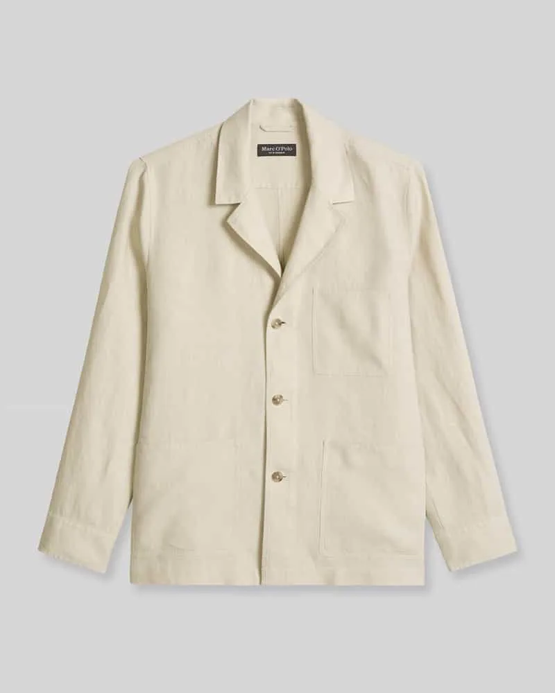 Marc O'Polo Regular Fit Sakko aus reinem Leinen Offwhite