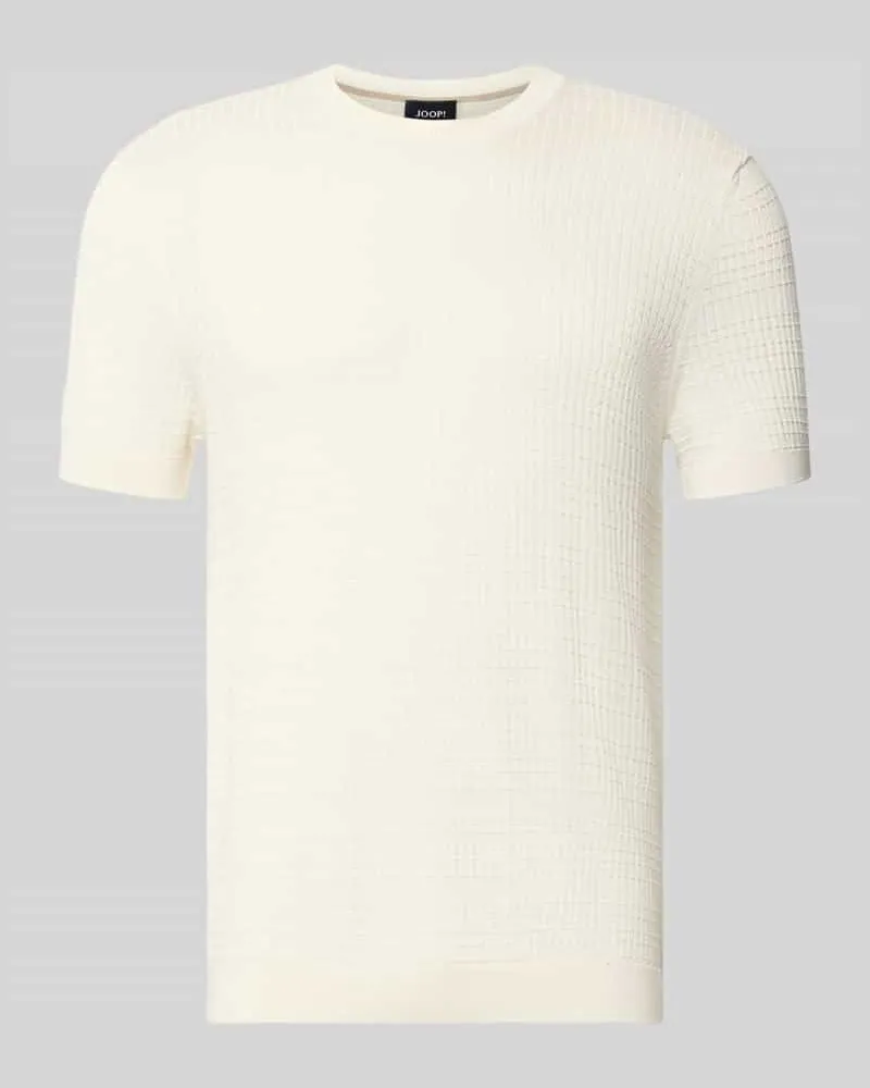 JOOP! Strickshirt mit Strukturmuster Modell 'Elio Offwhite