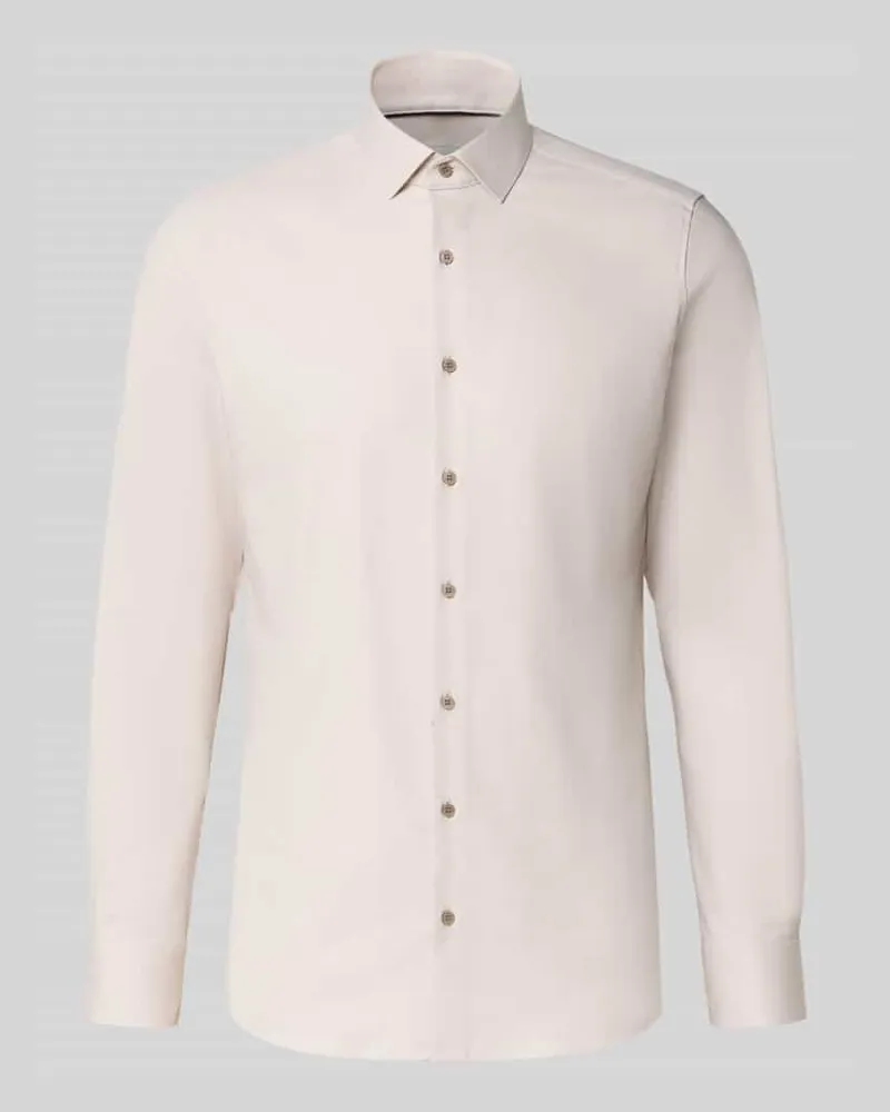 Olymp Slim Fit Business-Hemd mit Kentkragen Sand