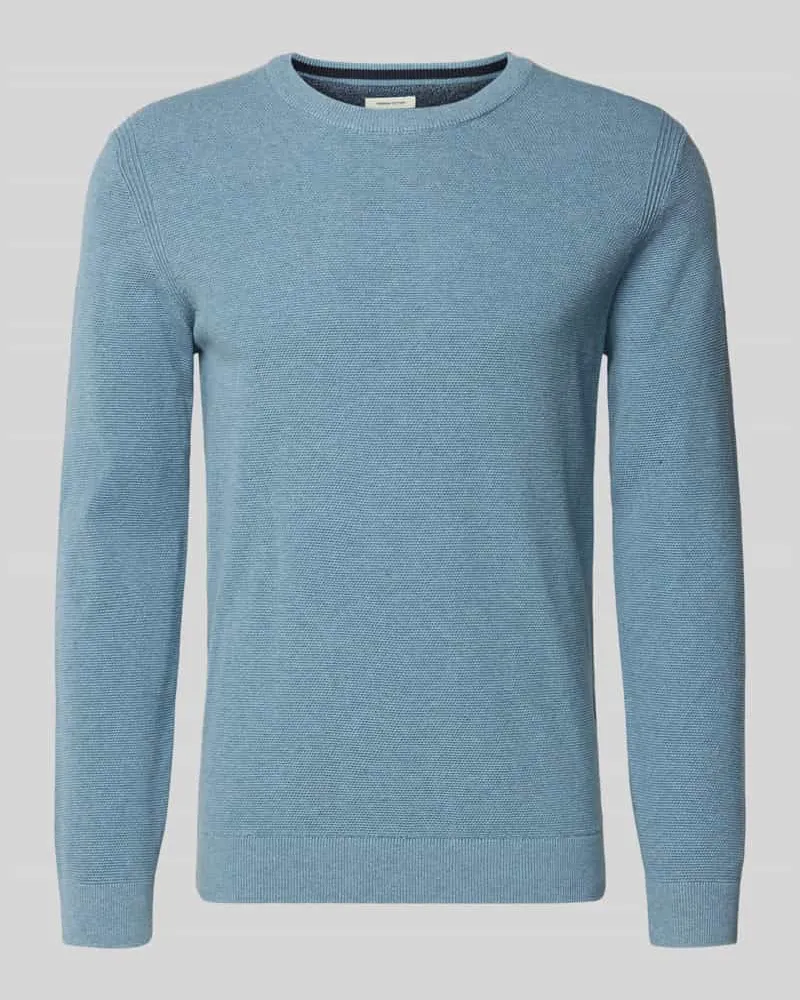 Tom Tailor Regular Fit Strickpullover aus reiner Baumwolle Hellblau