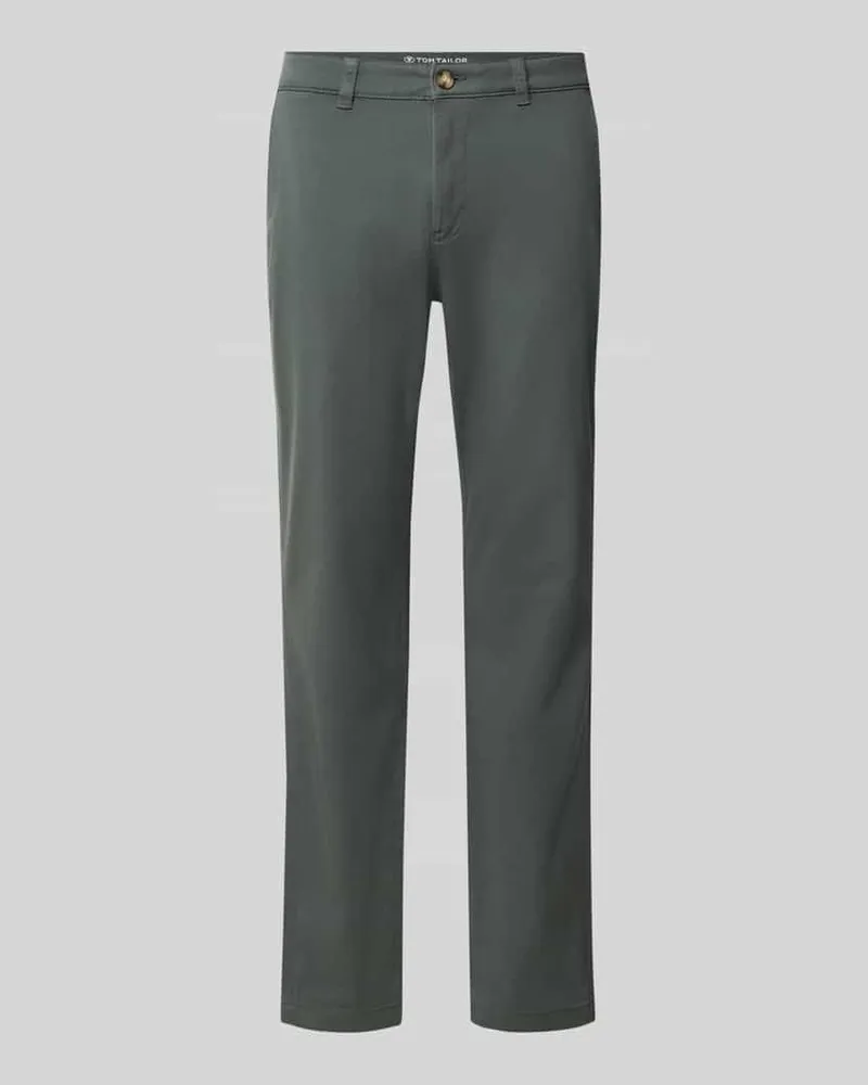 Tom Tailor Straight Fit Chino aus Baumwoll-Mix Oliv