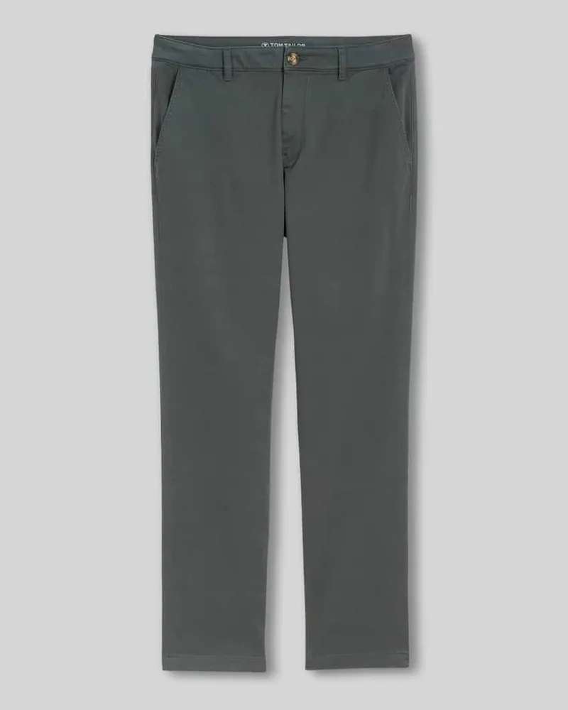 Tom Tailor Straight Fit Chino aus Baumwoll-Mix Oliv