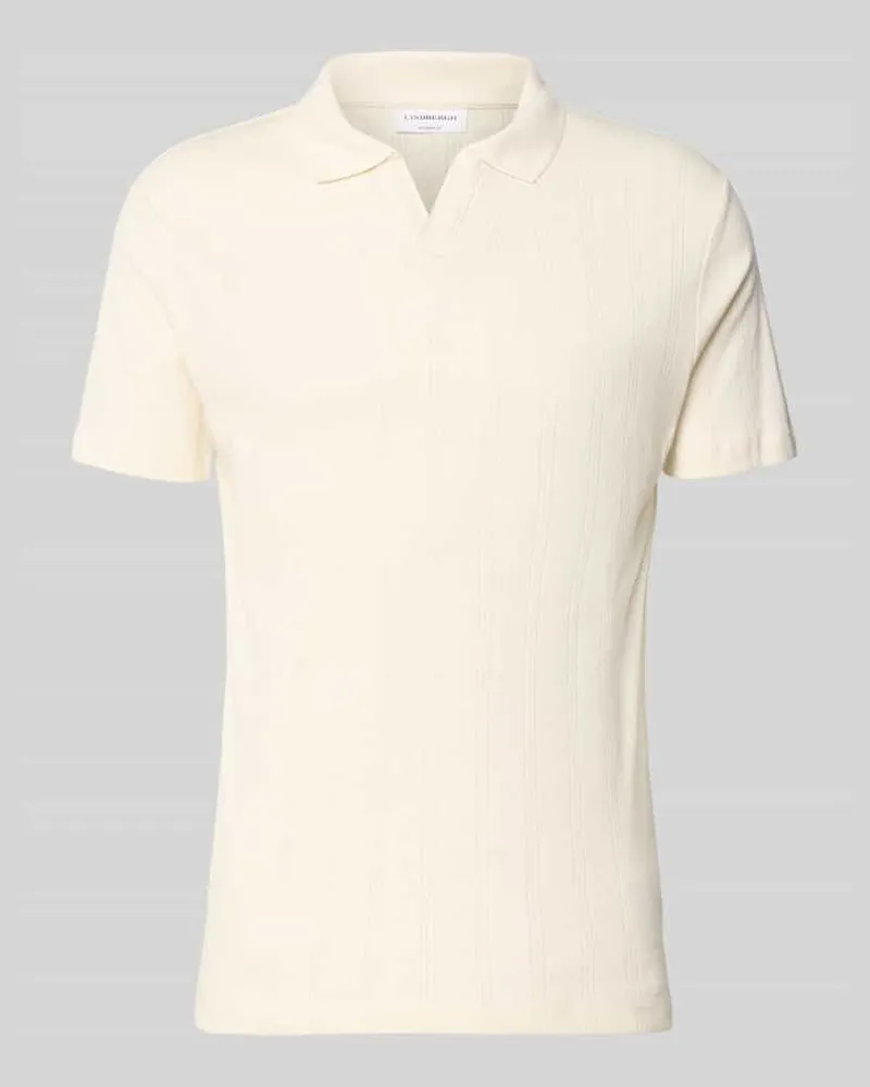 Lindbergh Regular Fit Poloshirt in Jaquard-Strick Offwhite