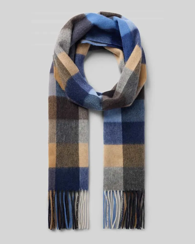 Ascot Schal aus Wolle mit Double Face Marine