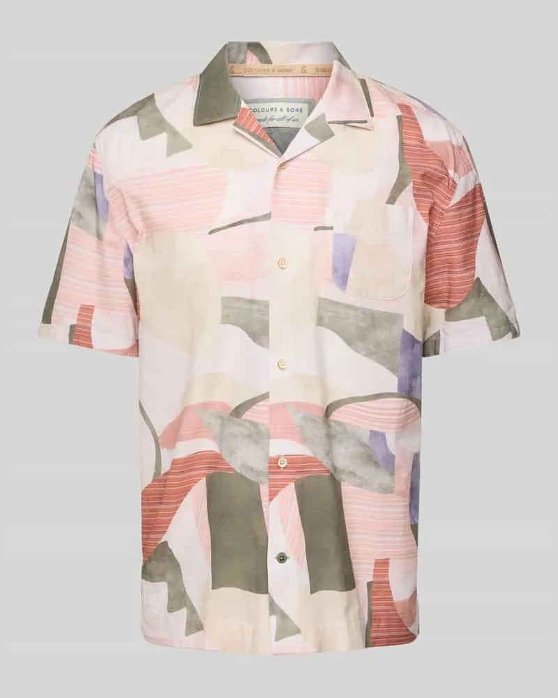 colours & sons Regular Fit Freizeithemd mit Reverskragen Apricot