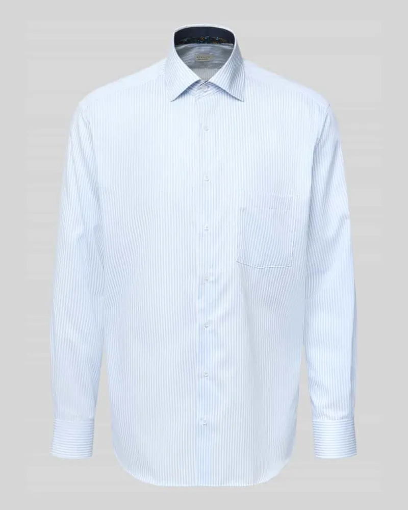 Eterna Comfort Fit Businesshemd mit Knopfleiste Bleu
