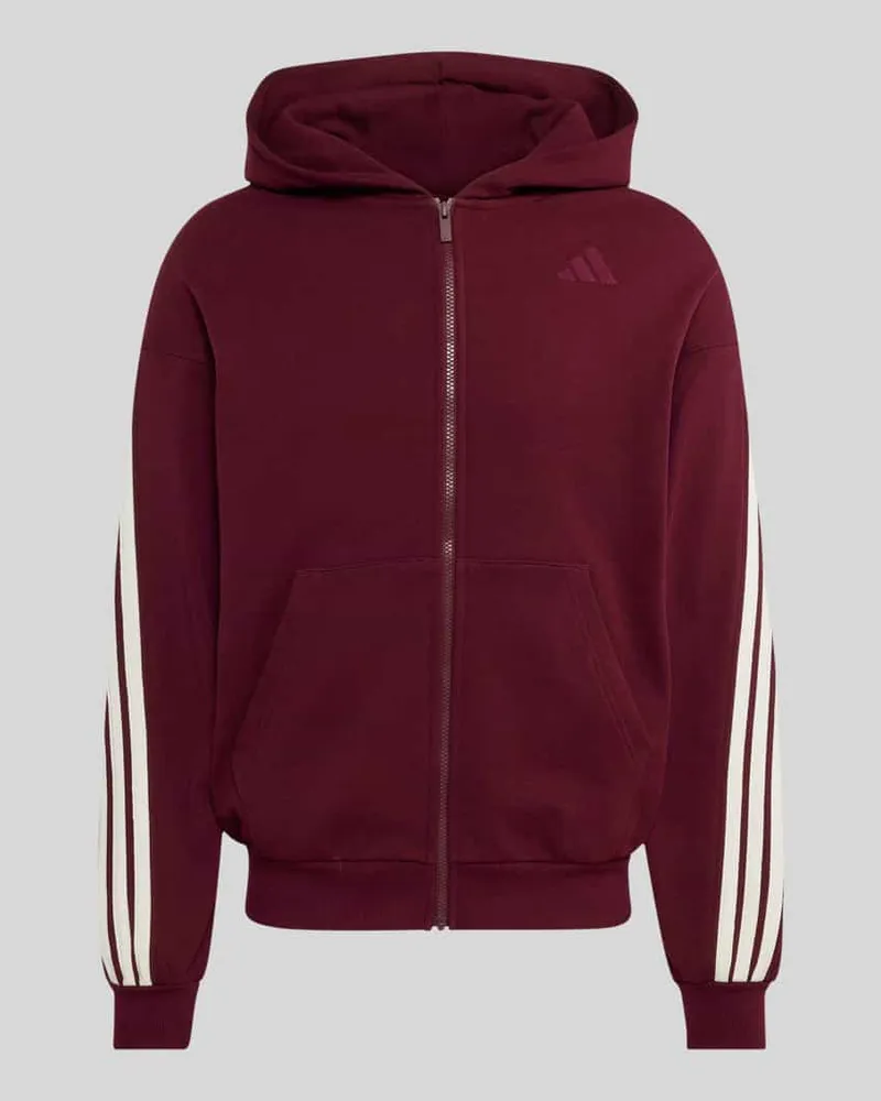 adidas Regular Fit Sweatjacke aus Baumwoll-Mix Dunkelrot