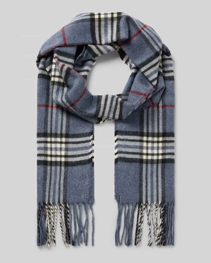 Christian Berg Schal mit Fransenabschluss Jeansblau