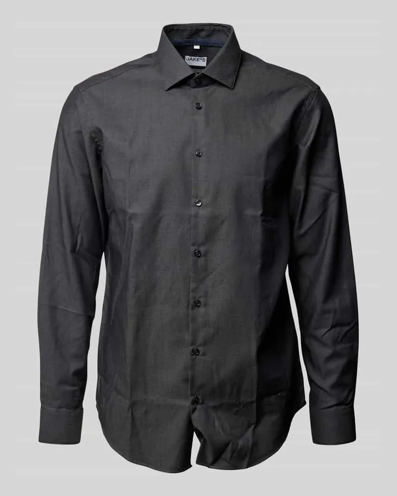 JAKE*S Regular Fit Business-Hemd mit Knopfleiste 