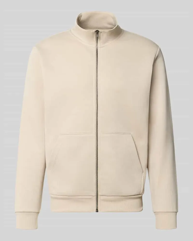 Jack & Jones Regular Fit Sweatjacke mit Baumwoll-Anteil Modell 'Bradley Offwhite