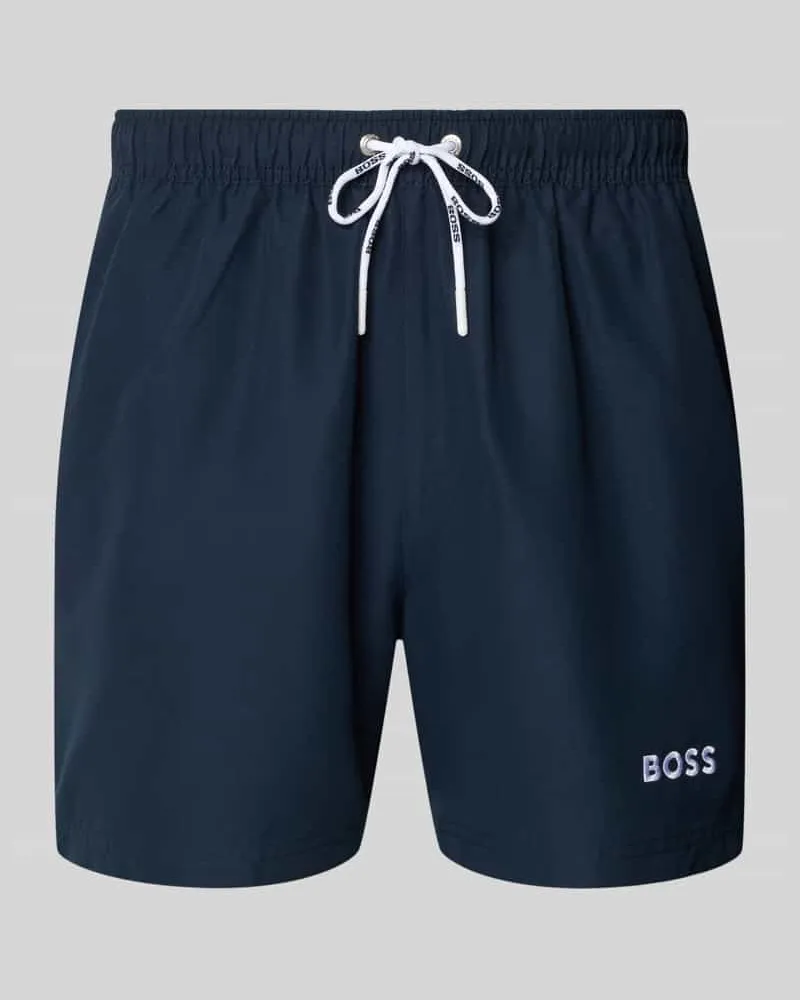 HUGO BOSS Badeshorts mit Label-Applikation Modell 'DOGFISH Marine