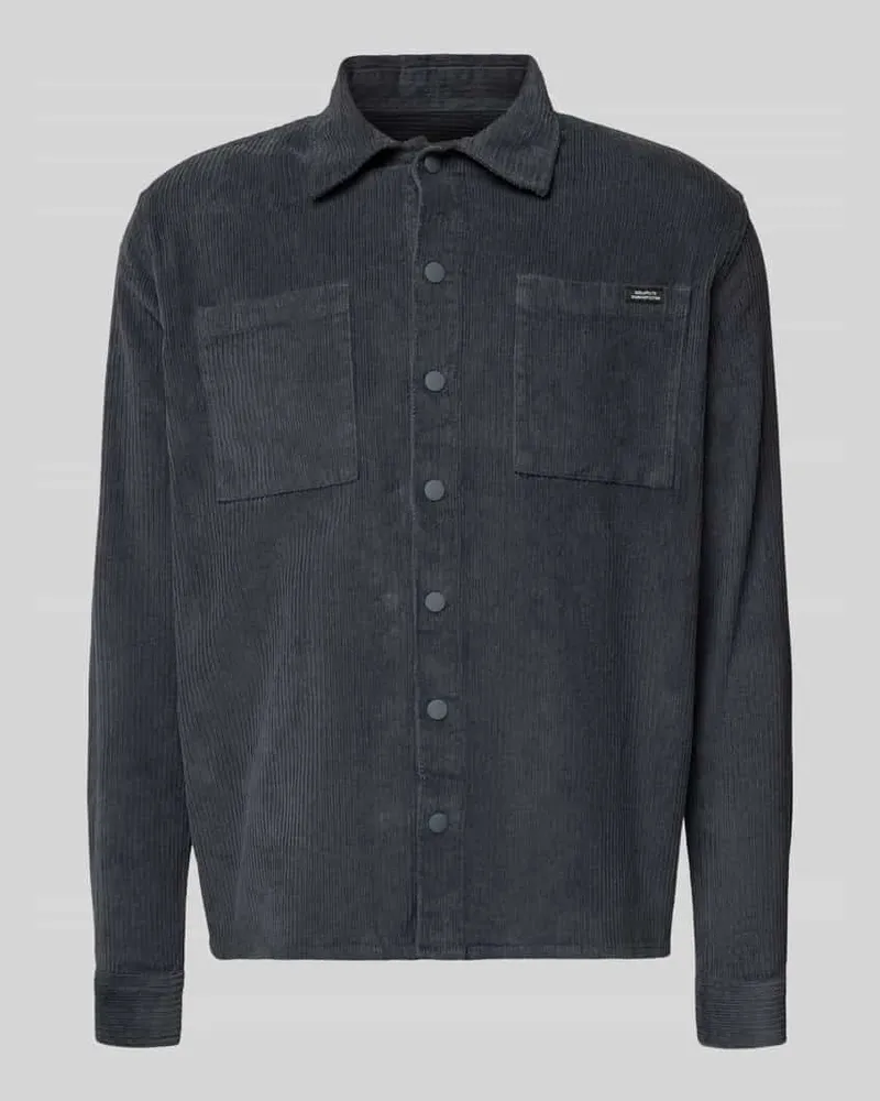Blend Regular Fit Hemdjacke aus Cord Modell 'FABER Dunkelgrau