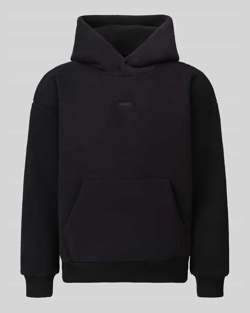 HUGO BOSS Regular Fit Sweatshirt mit Teddyfleece-Kapuze Black