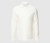 Slim Fit Premium Smokinghemd mit Leinen-Anteil