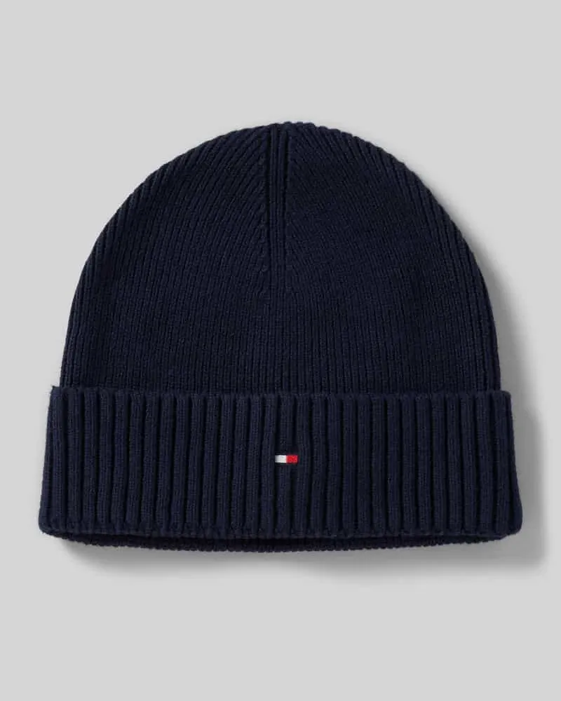 Tommy Hilfiger Beanie aus Baumwoll-Kaschmir-Mix Marine