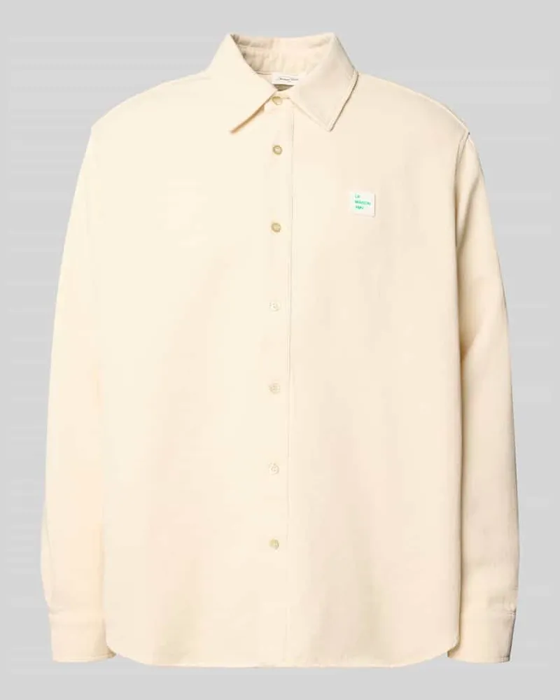 American Vintage Regular Fit Freizeithemd mit Label-Patch Beige