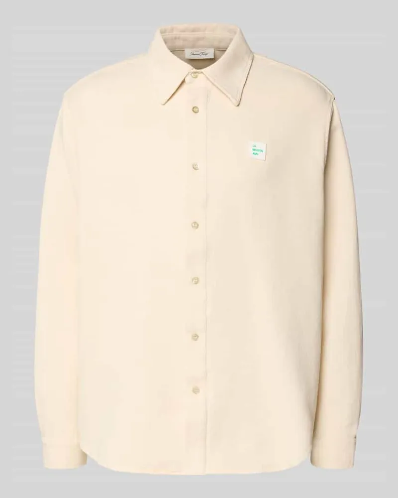 American Vintage Regular Fit Freizeithemd mit Label-Patch Beige