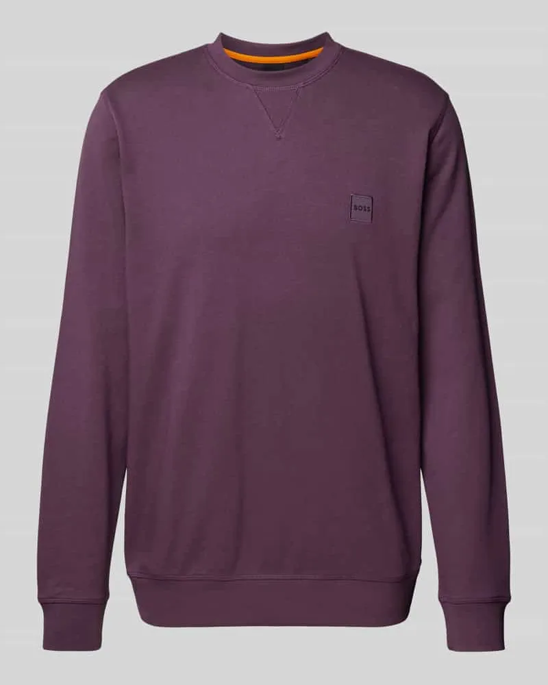 HUGO BOSS Sweatshirt mit Label-Stitching Modell 'Westart Purple