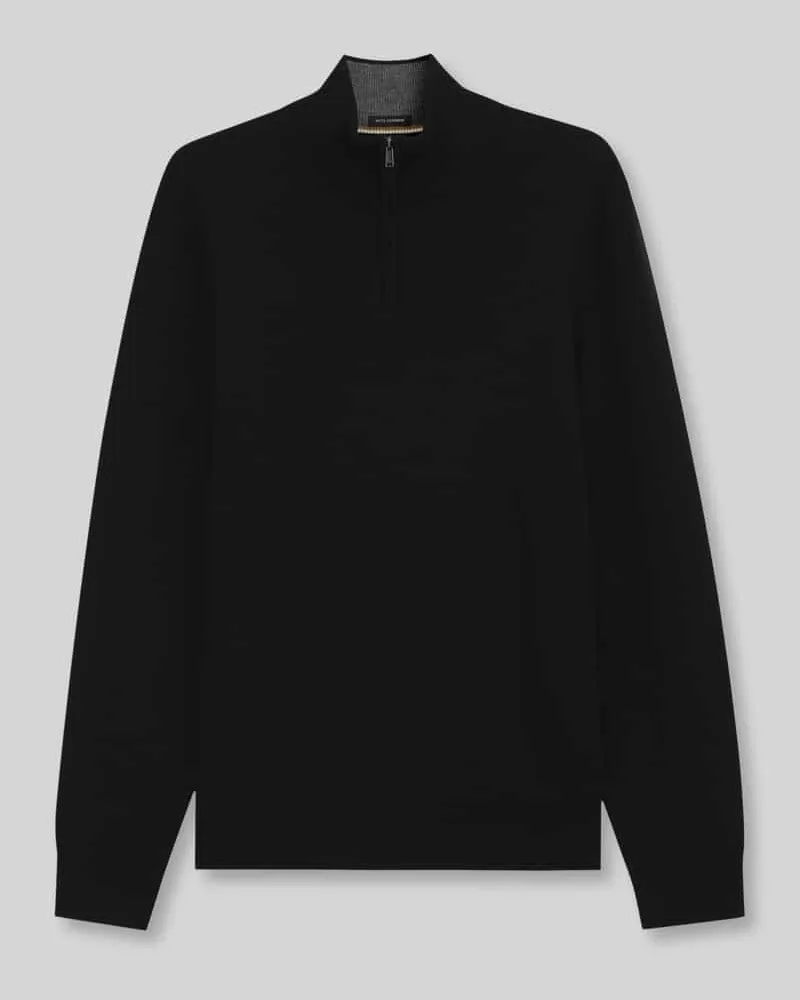 HUGO BOSS Regular Fit Pullover aus Schurwoll-Kaschmir-Mix Modell 'H-Hemarlo Black