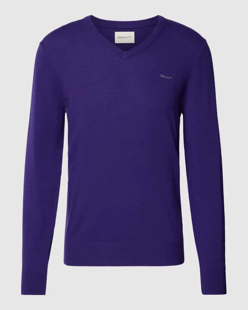 Gant Strickpullover aus Lammwoll-Mix mit V-Ausschnitt 