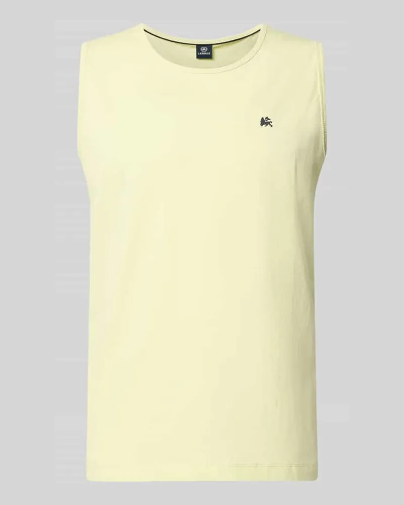 Lerros Tanktop mit Rundhalsausschnitt und Logo-Print Hellgelb