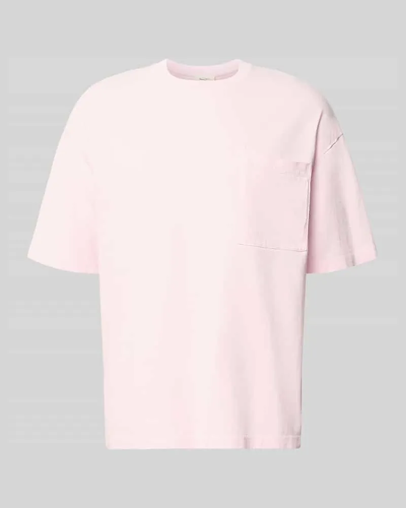 American Vintage T-Shirt aus reiner Baumwolle mit Brusttasche Modell 'AFOMA Rosa