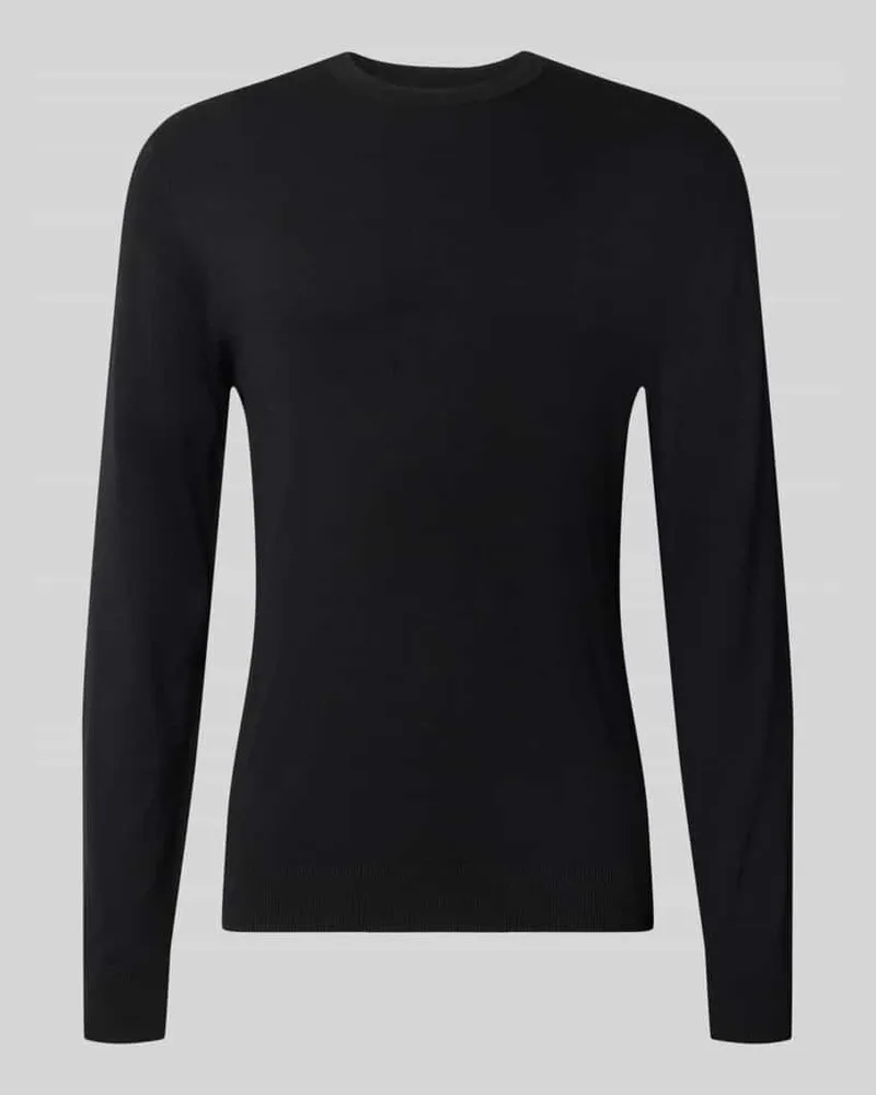 McNeal Strickpullover mit geripptem Rundhalsausschnitt Black