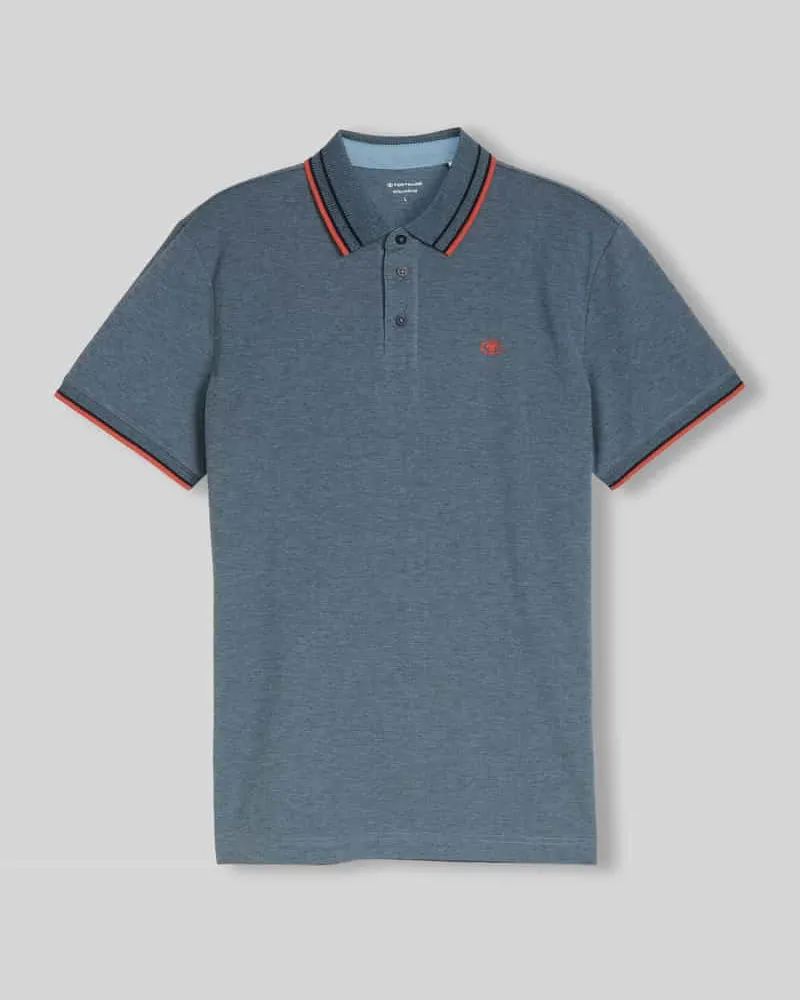 Tom Tailor Regular Fit Poloshirt mit Kontrastkragen Hellblau