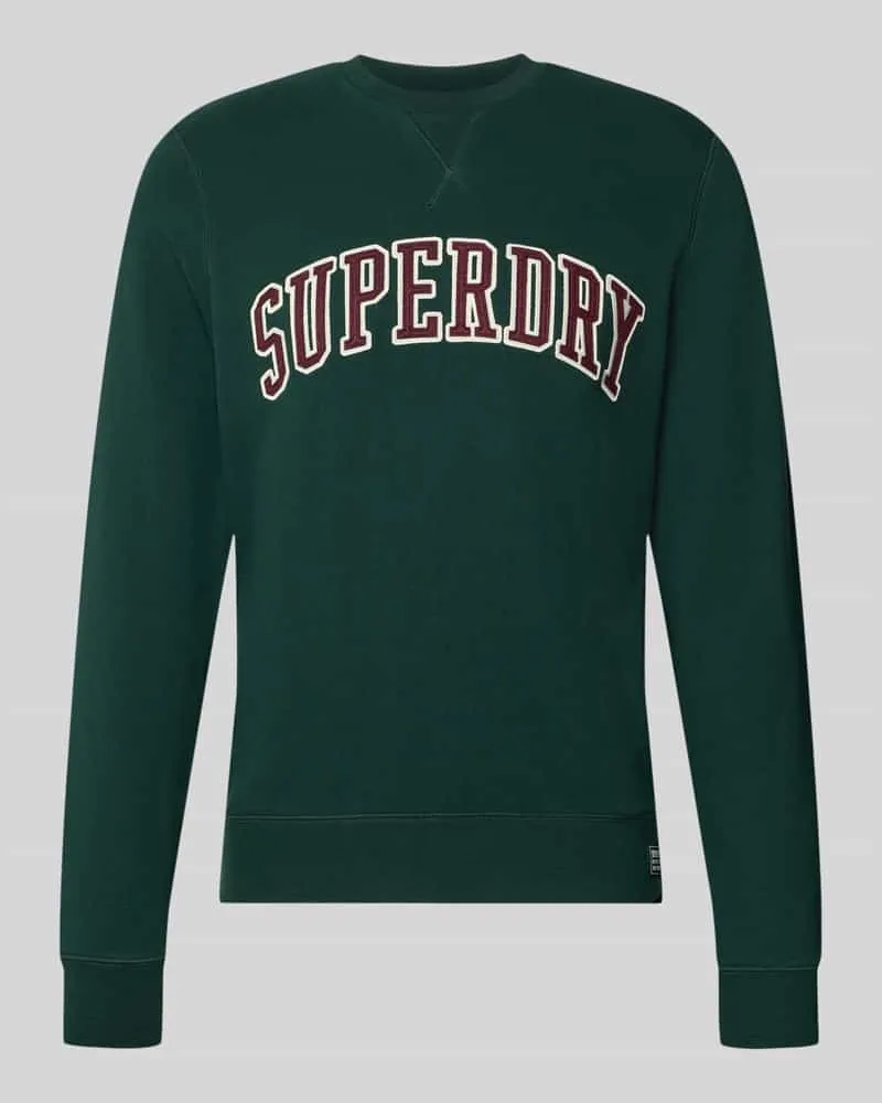 Superdry. Regular Fit Sweatshirt aus Baumwoll-Mix mit Logo-Stickerei Dunkelgruen