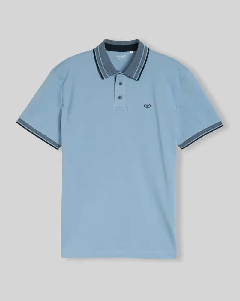 Tom Tailor Regular Fit Poloshirt mit Kontrastkragen Rauchblau