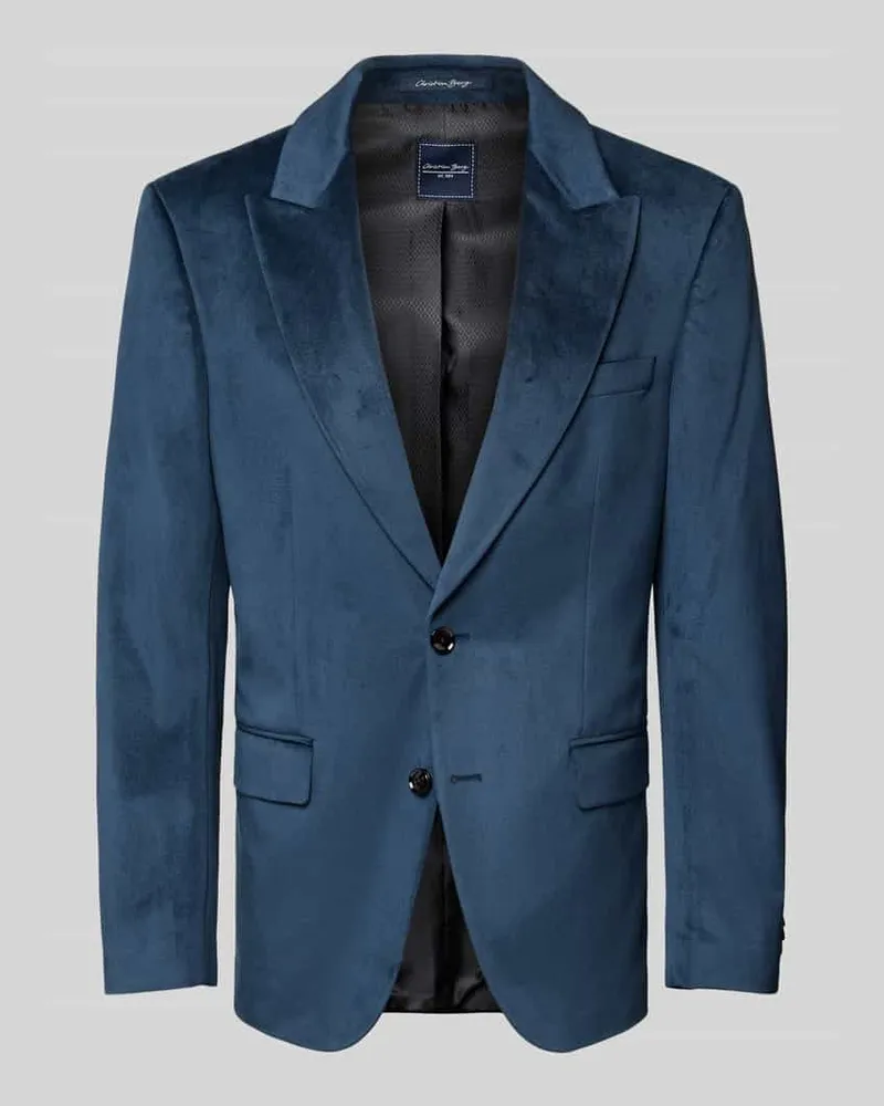 Christian Berg 2-Knopf-Sakko aus Samt Blau