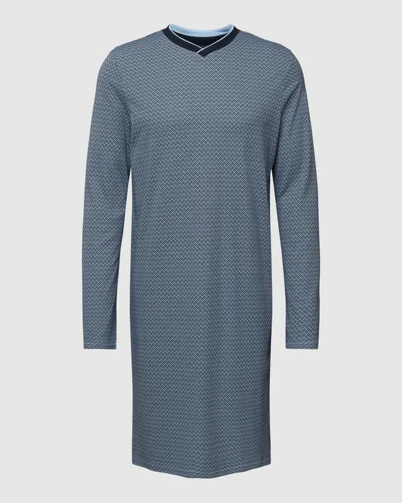 Schiesser Nachthemd mit Allover-Muster Modell 'Fine Interlock 