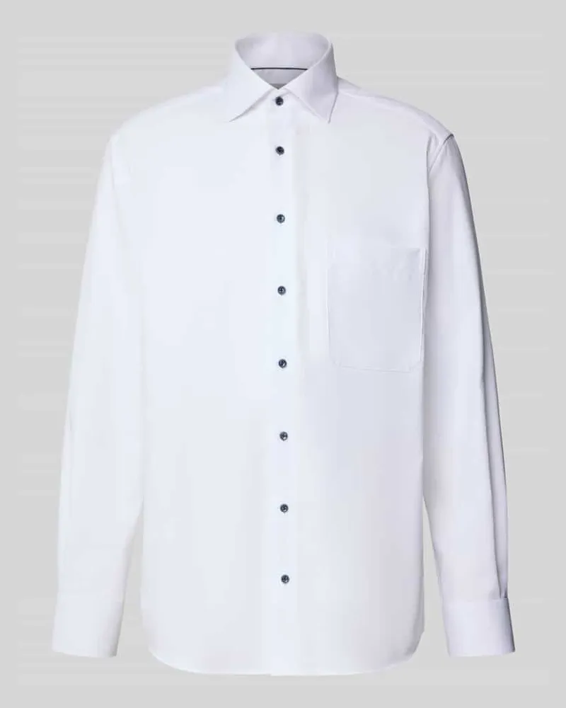 Eterna Comfort Fit Business-Hemd mit Knopfleiste Weiss