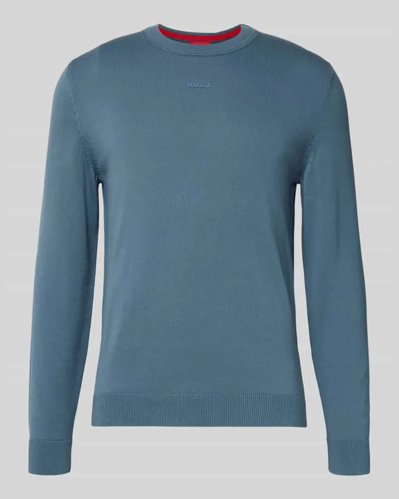 HUGO BOSS Regular Fit Strickpullover aus reine Baumwolle Modell 'SAN CASSIUS-C2 Hellblau