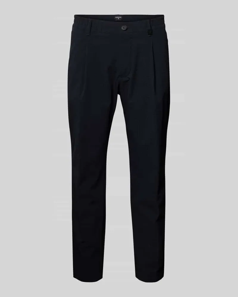 Strellson Tapered Fit Bundfaltenhose mit Strukturmuster Modell 'Lui Marine