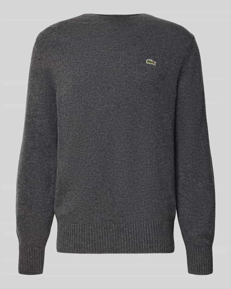 Lacoste Regular Fit Strickpullover aus reiner Wolle Mittelgrau