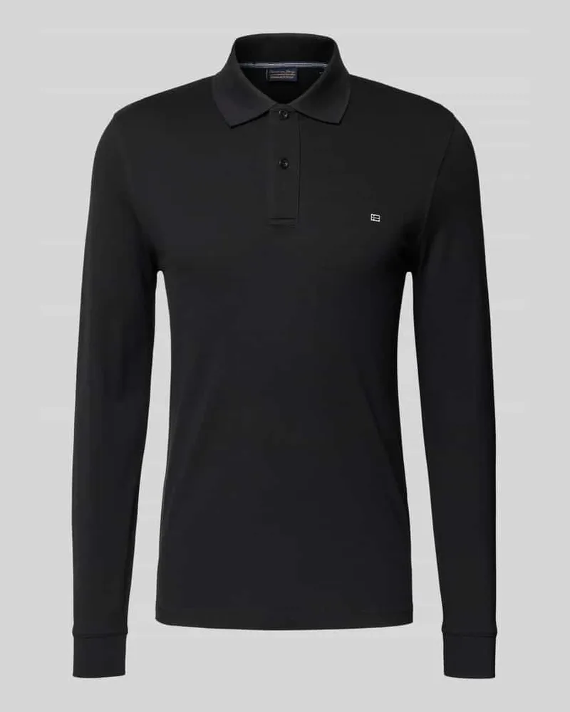 Christian Berg Poloshirt mit Label-Stitching Black