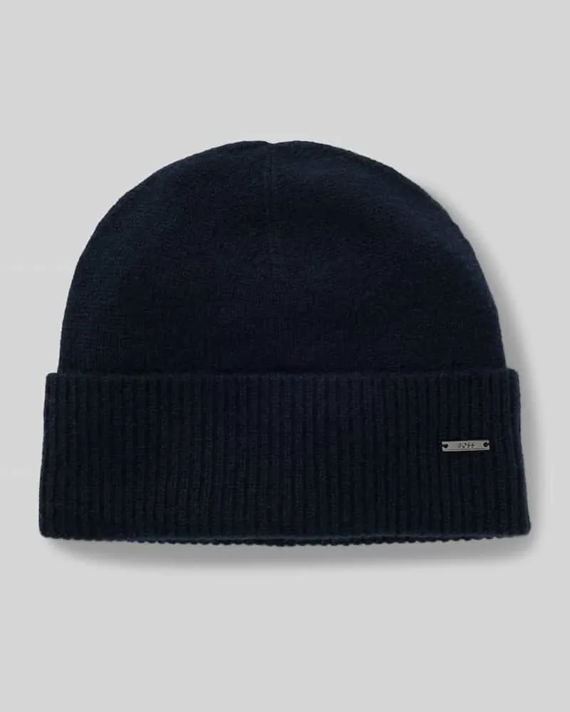 HUGO BOSS Mütze aus reinem Kaschmir Modell 'HONESTO Dunkelblau