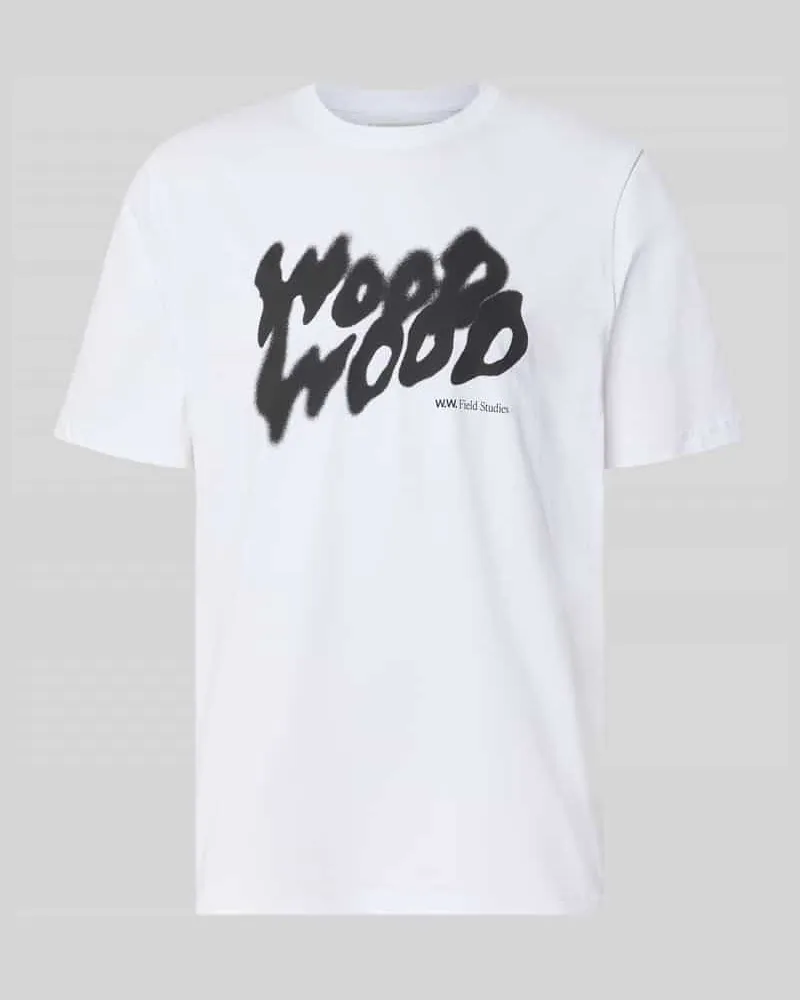 Wood Wood T-Shirt mit Label-Print Modell 'Bobby Weiss