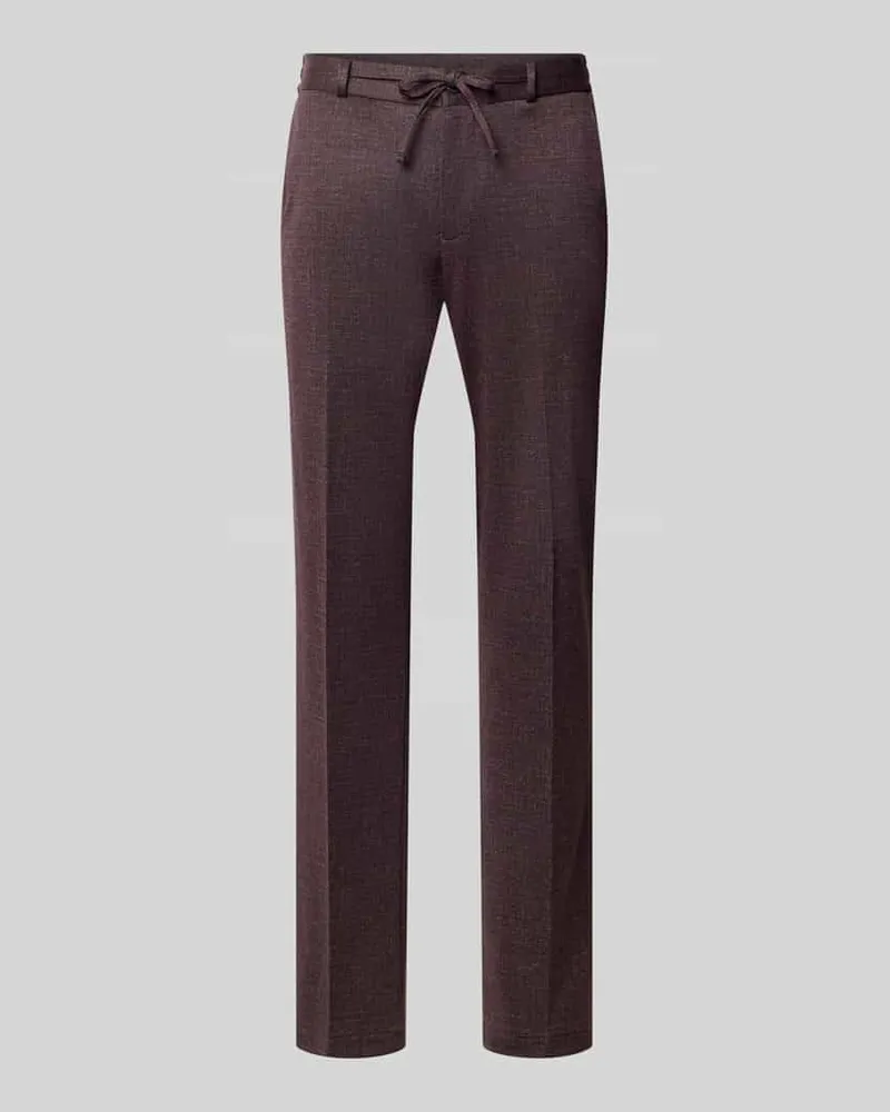 Zuitable Straight Fit Stoffhose mit Tunnelzug Modell 'Sparta Aubergine