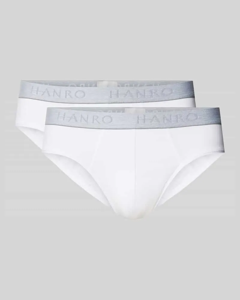 Hanro Slip mit Label-Details im 2er-Pack Weiss