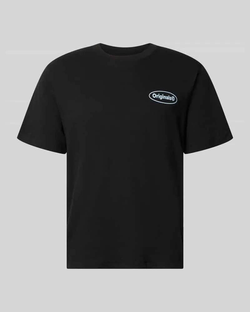 Jack & Jones T-Shirt mit Logo-Print Modell 'RIVIERA VINTAGE POSTER Black