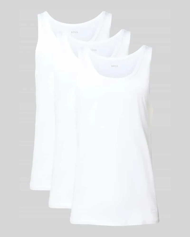 HUGO BOSS Tank Top mit Label-Detail im 3er-Pack Modell 'Modern Weiss