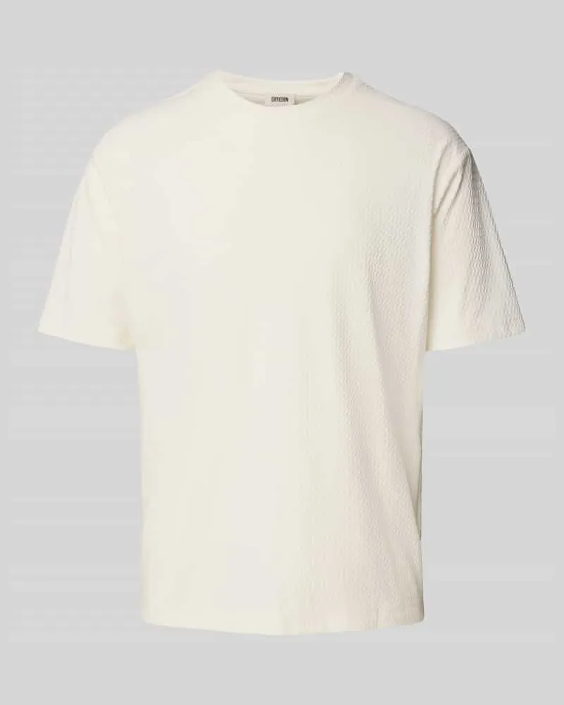 Drykorn T-Shirt mit geripptem Rundhalsausschnitt Modell 'GILBERD 