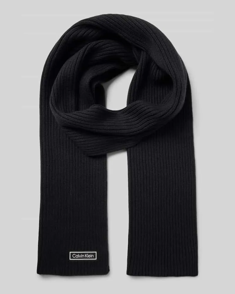 Calvin Klein Schal mit Kaschmir-Anteil und Label-Patch 