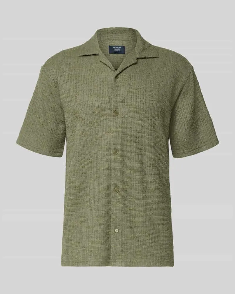 McNeal Regular Fit Freizeithemd mit Strukturmuster Lind