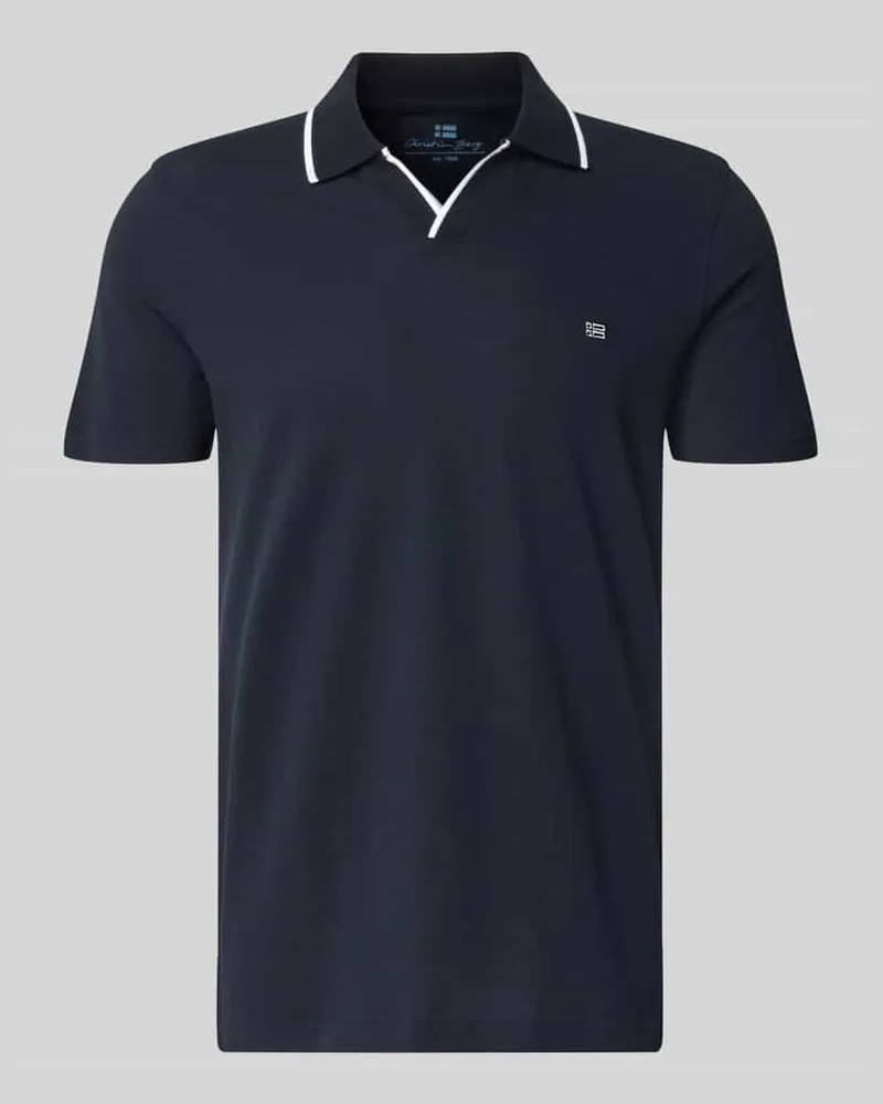 Christian Berg Modern Fit Poloshirt mit Logo-Stitching Marine