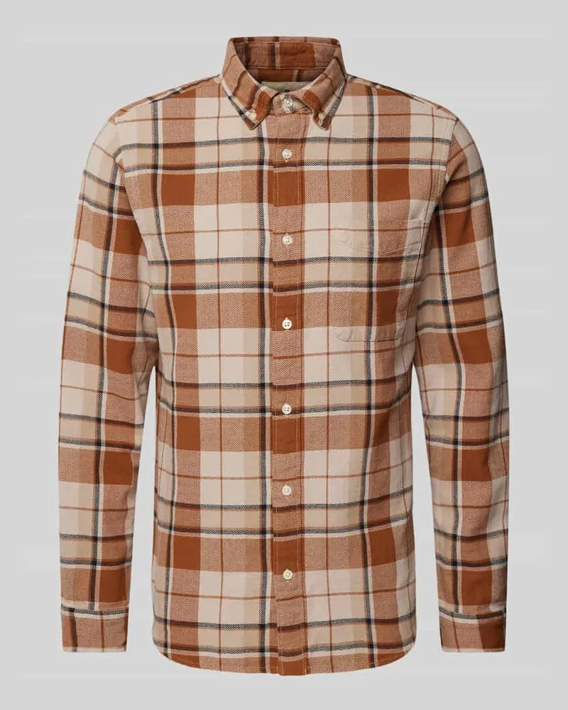 Jack & Jones Regular Fit Freizeithemd mit Button-Down-Kragen Modell 'BLUBROOK 